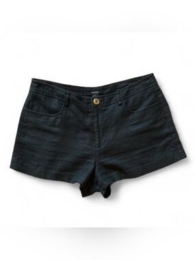 Vintage Y2K FOREVER21 Linen Shorts w. Pockets | M | Black
